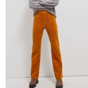 Anthropologie Pilcro High Rise Bootcut Corduroy Pants Cedar Mustard Size 28